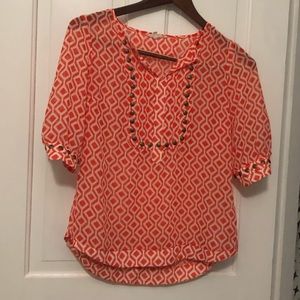 41 Hawthorn Orange & White Studded Top